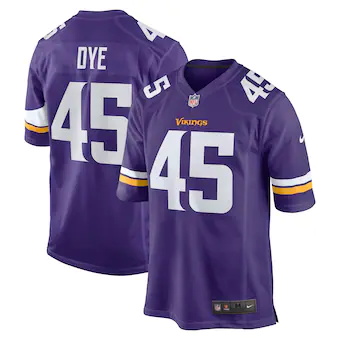 mens nike troy dye purple minnesota vikings game jersey